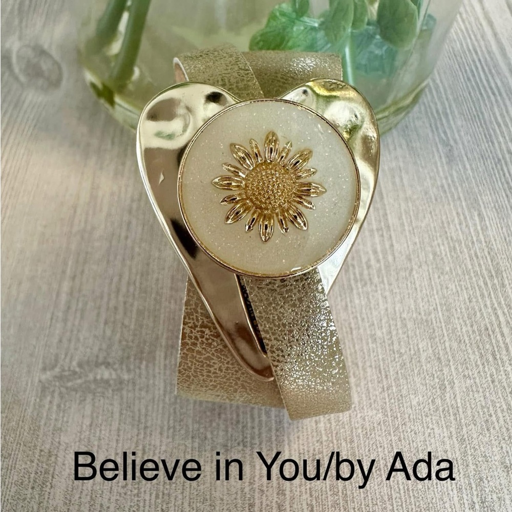 Gold Sunflower Bracelet by